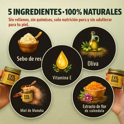 Evil Goods® Crema de Sebo de Res - Repara, Nutre y Protege