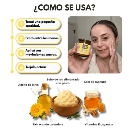 Evil Goods® Crema de Sebo de Res - Repara, Nutre y Protege